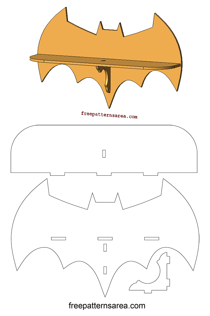 Laser Cutting Batman Wall Shelf Woodworking Plan ...