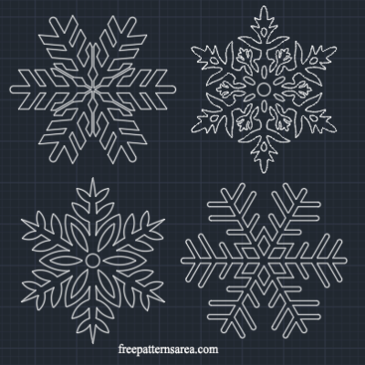 Snowflake DWG CAD block drawing file for autocad