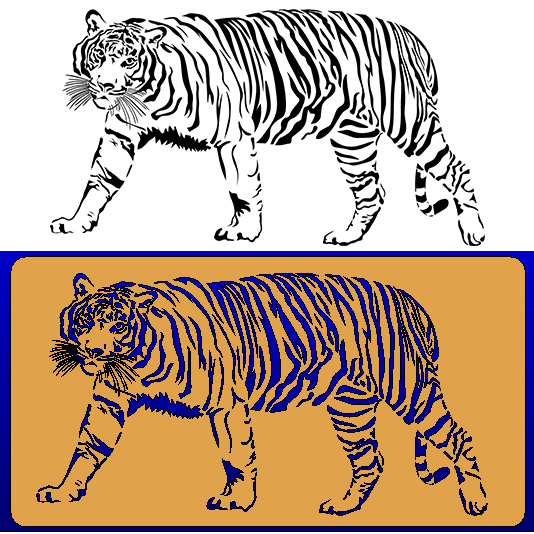 Tiger Vector Scrollsaw Stencil Pattern | FreePatternsArea