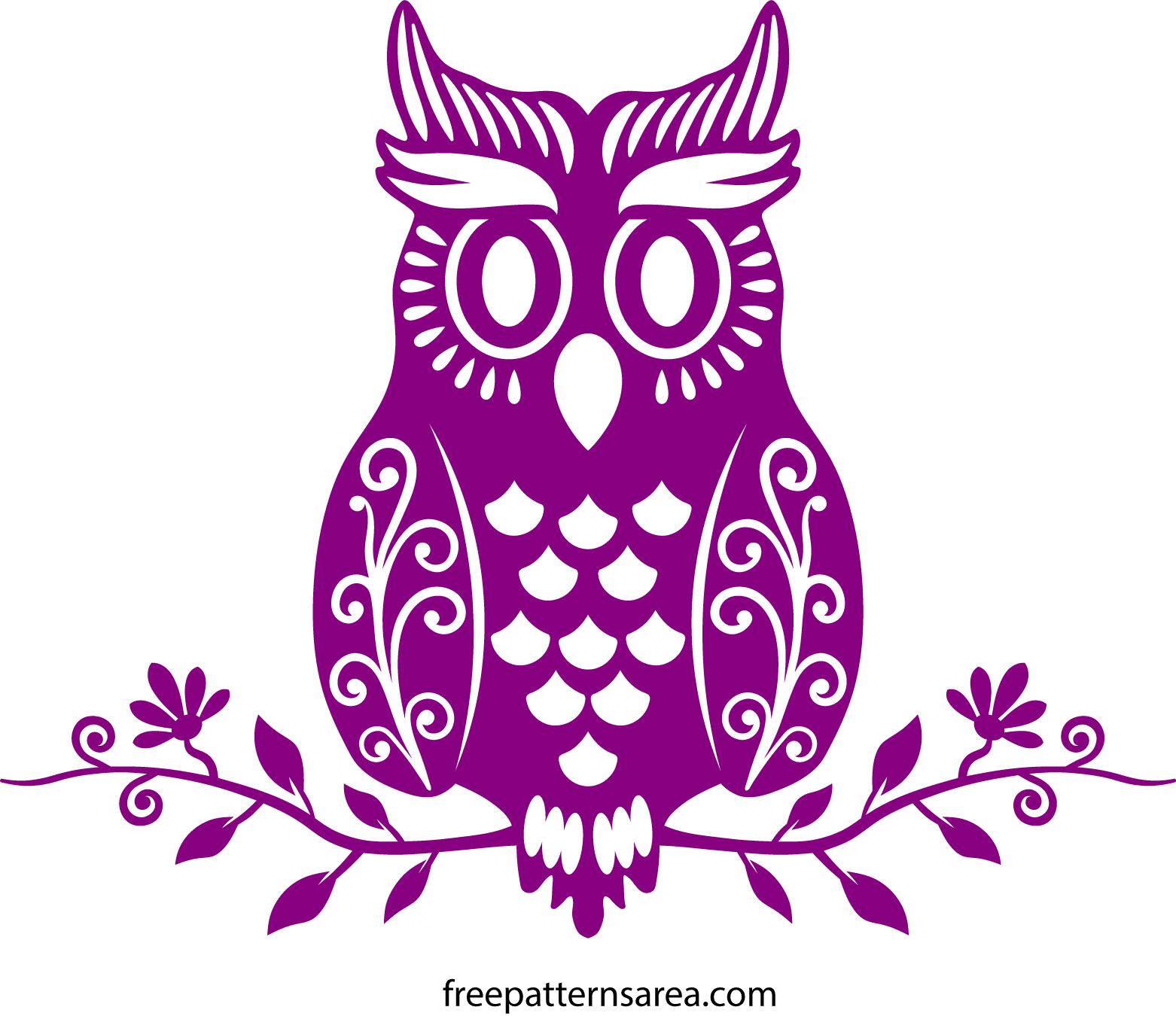 Download Cute Owl Vector Art Cutting Template | FreePatternsArea