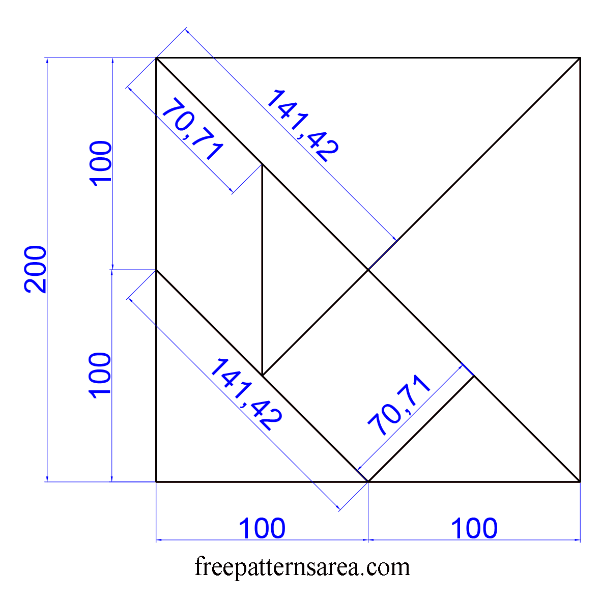 Tangram Patterns Dimensions