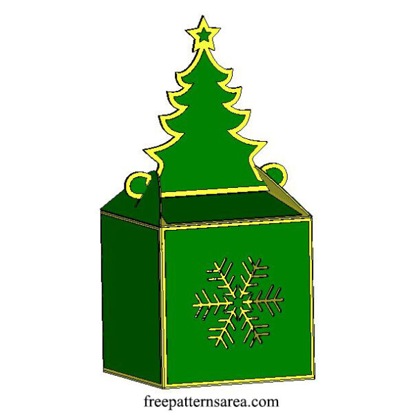 Christmas paper box design for cricut. Xmas box svg craft idea for silhouette cameo.