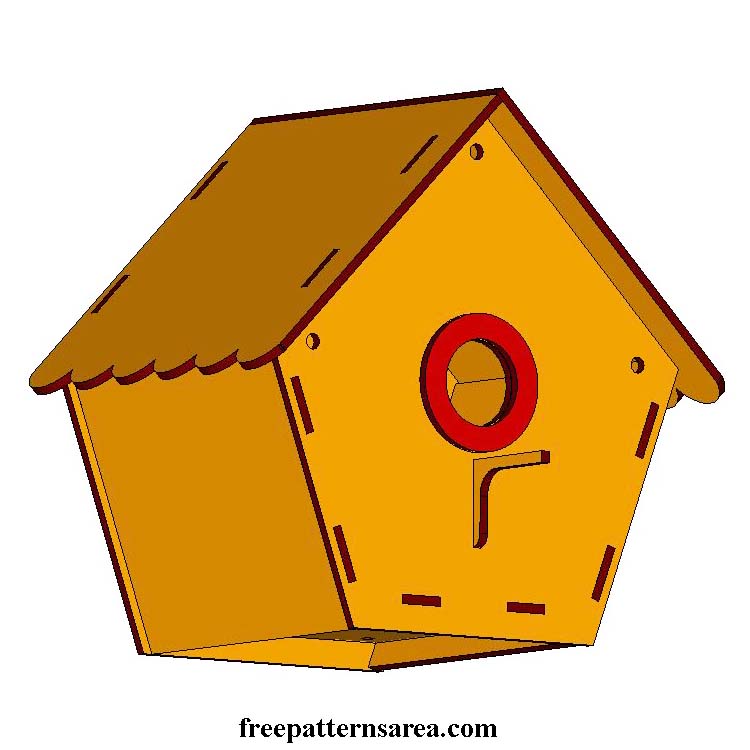 Free DIY birdhouse plan for laser cutters and woodworkers. Simple and elegant design with interlocking joints for easy assembly.