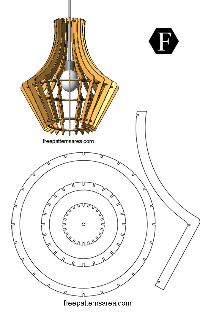 Wooden Pendant Light Template for Laser Cutting