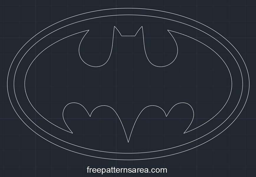 Download this free Batman logo DWG CAD block file, perfect for use in your AutoCAD projects.