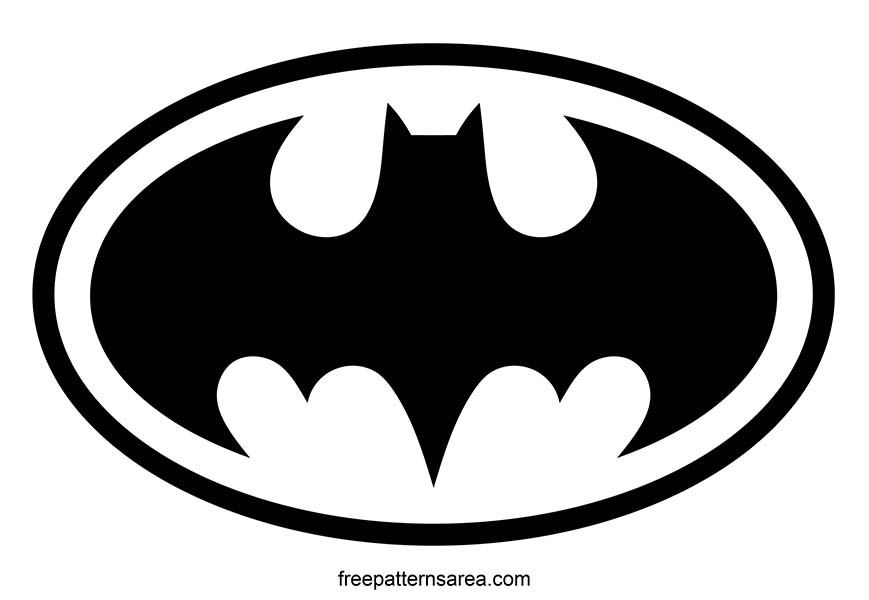 Free black and white Batman logo silhouette clipart design in PNG, DXF, and CDR file formats with transparent background for easy use in any creative project.