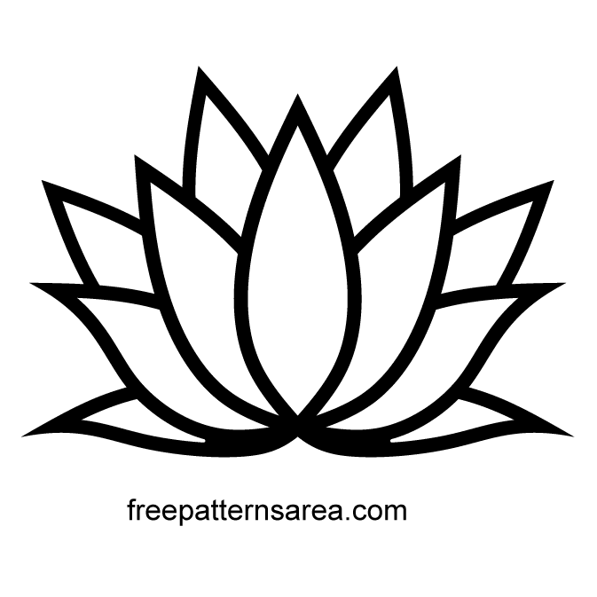 Download Meaning of Lotus Flower Stencil Vector | FreePatternsArea