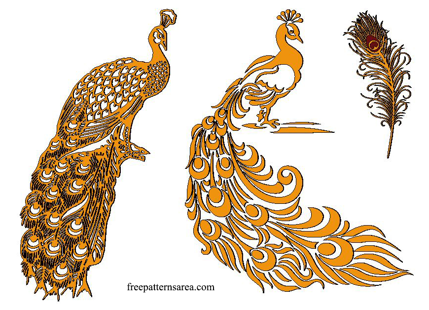 Wooden Peacock Designs for Laser Cutting