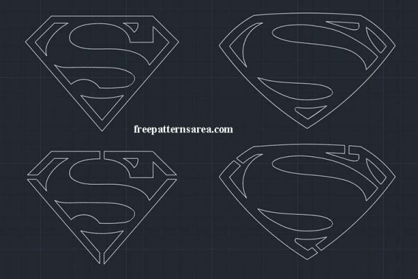 Superman Logo DWG CAD Block Drawings