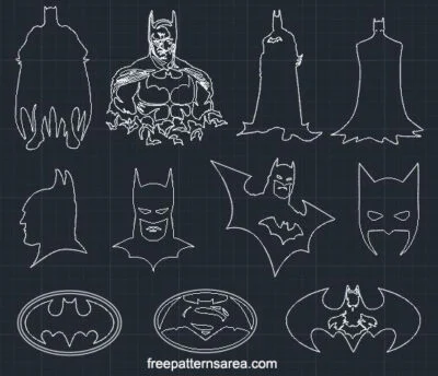 Black And White Batman Silhouette Vector Designs | FreePatternsArea
