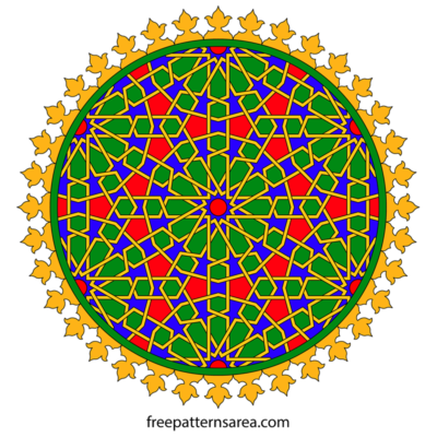 Circle Islamic art vector motif design. Free eps, dxf, png files