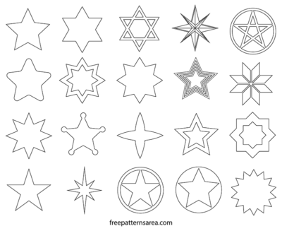 Star Shape Vectors and Templates FreePatternsArea