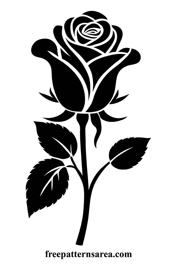 Simple rose illustration in transparent PNG and SVG files for love graphic projects and tattoo.