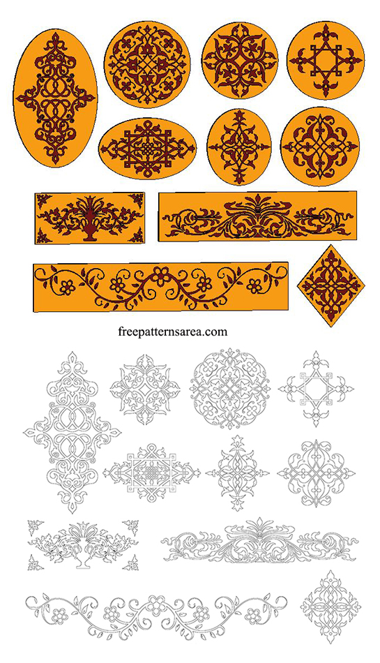 Decorative Outline Template for Leather and Wood Burning