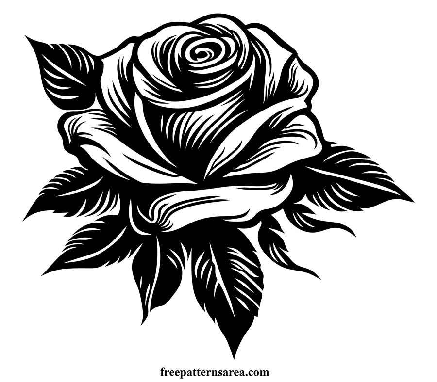 Open rose SVG and DXF vector cut files for Cricut, CNC laser and plasma cutting.
