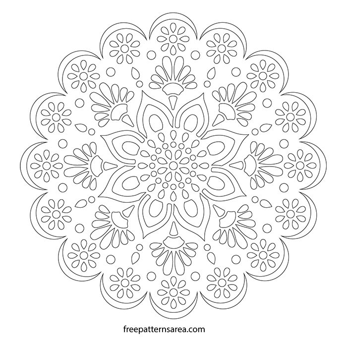 Printable Line Art Mandala Stencil Templates