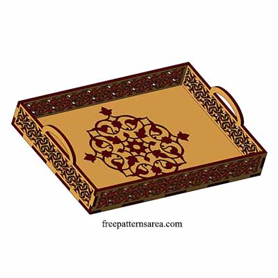 Wooden Engraved Laser Cut CNC Serving Tray Template