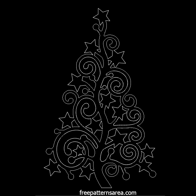 Christmas Tree Dwg and Dxf CAD Block File for Autocad