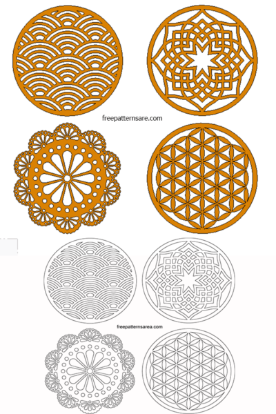 Laser Cut Wooden Coaster Cut out Patterns