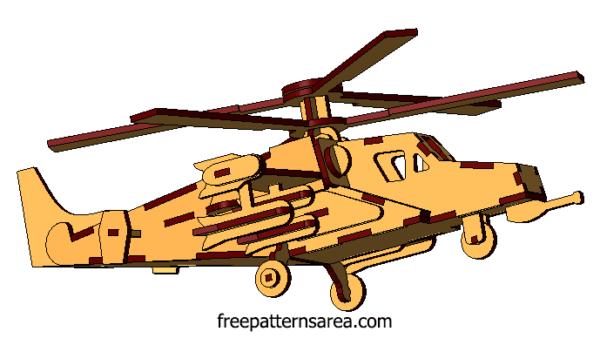 Laser Cut 3d Model Helicopter Plan Files
