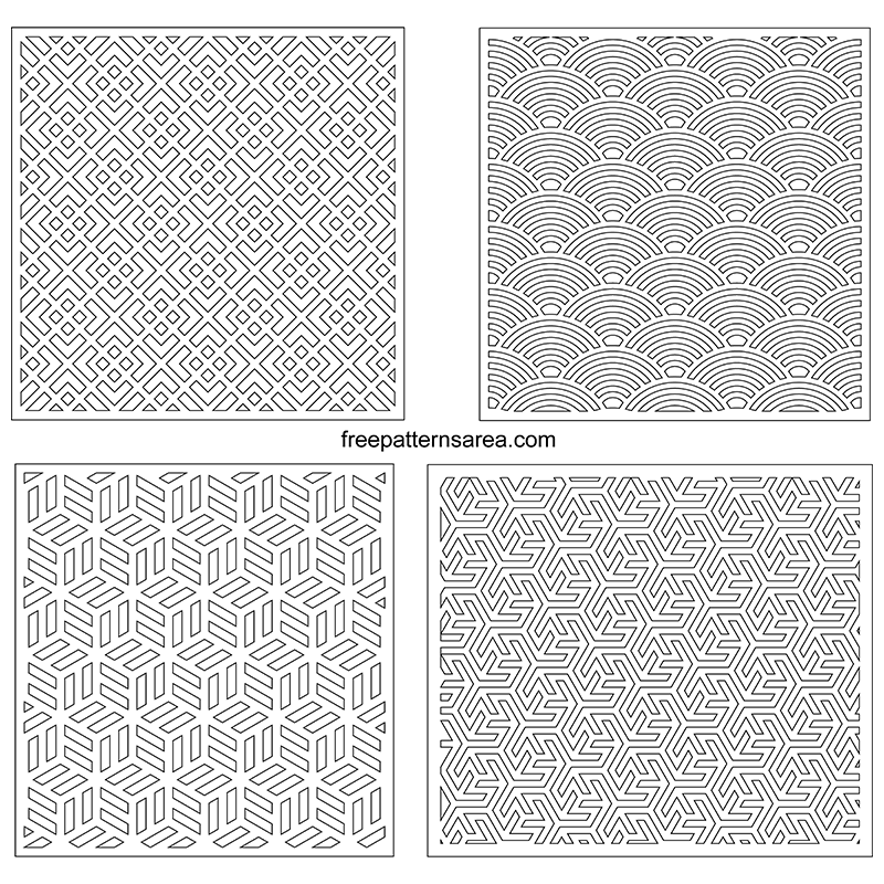 Printable Geometric Patterns Outline