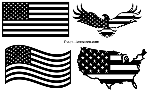 USA Flag Stencil  4 x 7 