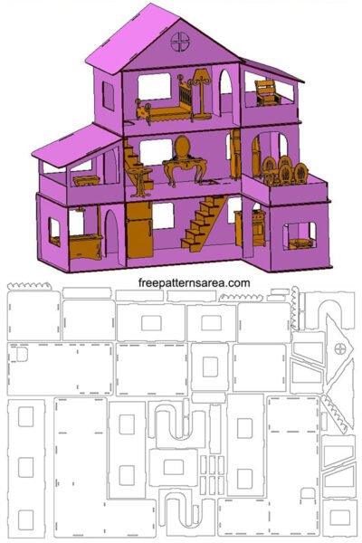 Doll House Template for Laser Cutting