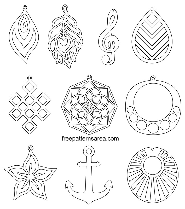 Free Svg Cutting Templates For Faux Leather Earring | FreePatternsArea