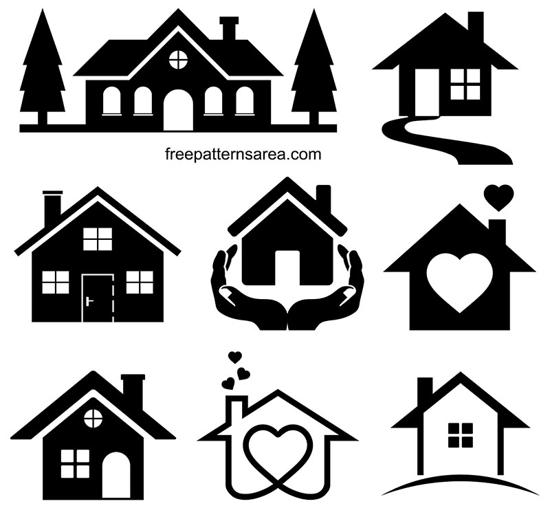 House Silhouette Clipart Vector Images FreePatternsArea