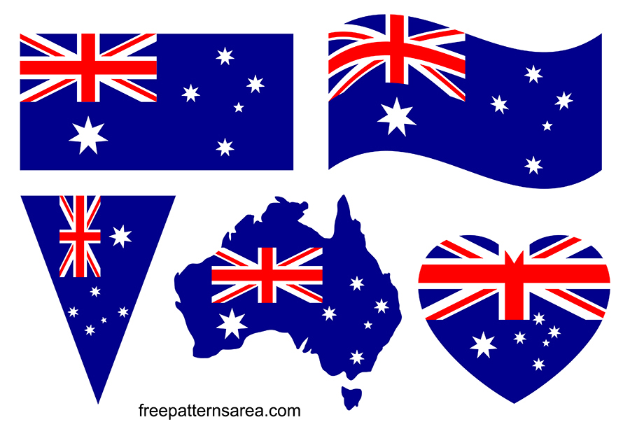Australia flag eps, png, svg vector graphic images. Australian flag clipart illustration. Free download aus flag files.