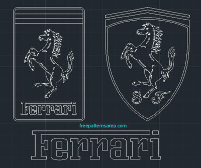 Ferrari Logo DWG CAD Block File.