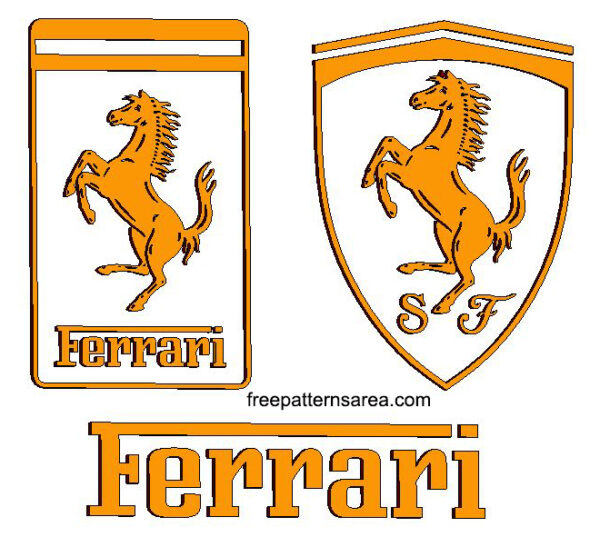Ferrari Car Logo-Symbol Vectors - FreePatternsArea