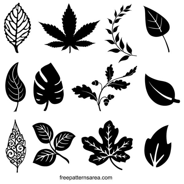 Download our collection of leaves silhouette images in high-quality vector designs. These black and white leaf shapes are available in PNG, DXF and CDR vector files for all your design needs.