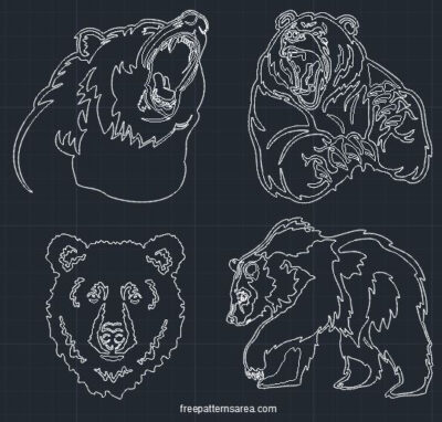 Grizzly Bear Autocad Dwg Cad Block File
