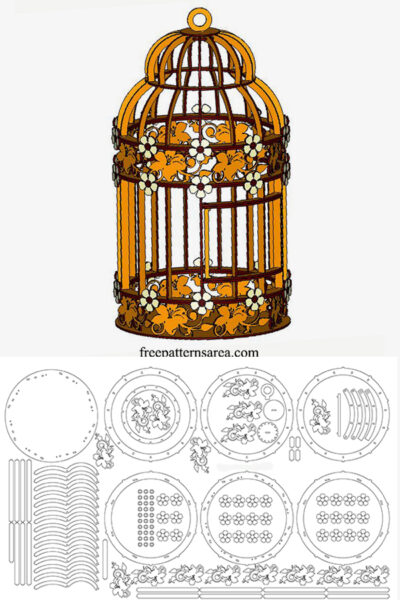 Creative laser cut idea laser cut bird cage plan. Cool things to laser cut. Laser cutter 3d object projects dxf file.