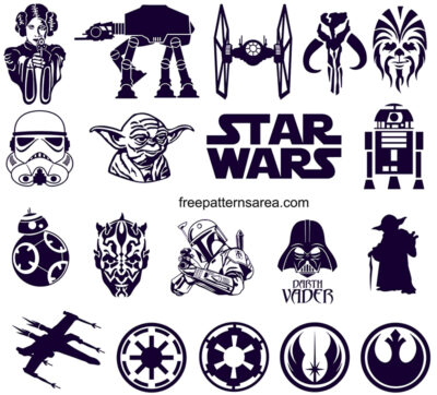 Star Wars silhouette SVG and DXF images file free. Star Wars logo and characters SVG and DXF files for cricut.