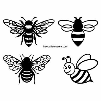 Bee clip art vector images in dxf, png svg and eps files.