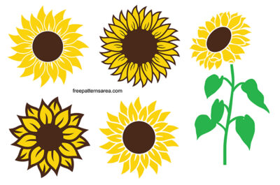 Free sunflowers SVG design for cricut. Downloadable free Sunflower cut file.