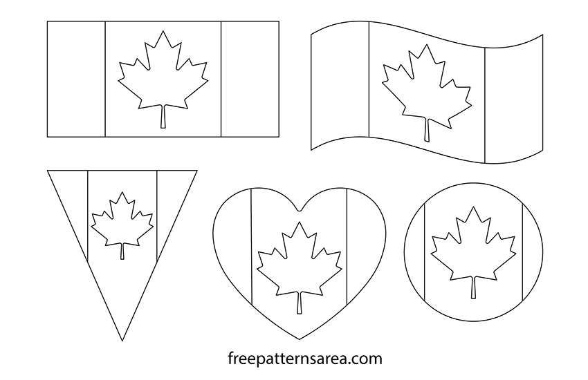 Printable Canada Flag Outline Template