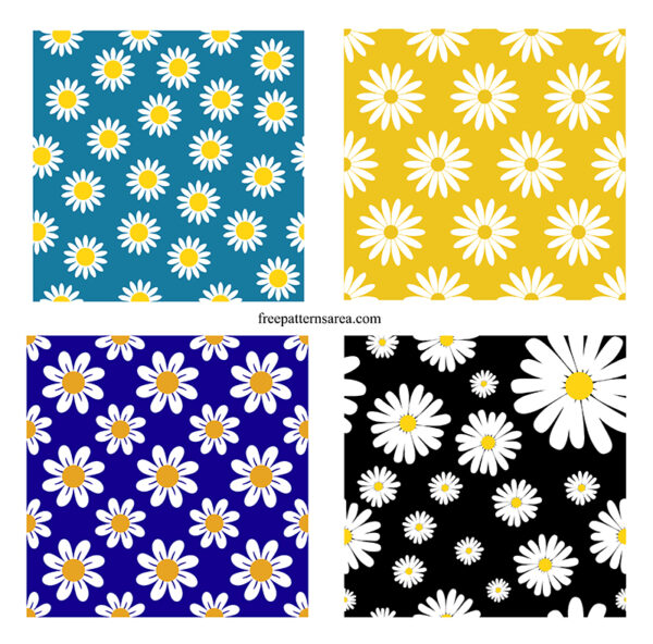 Cool decorative daisy flower texture pattern vectors. Free download surface clipart pattern graphic designs.