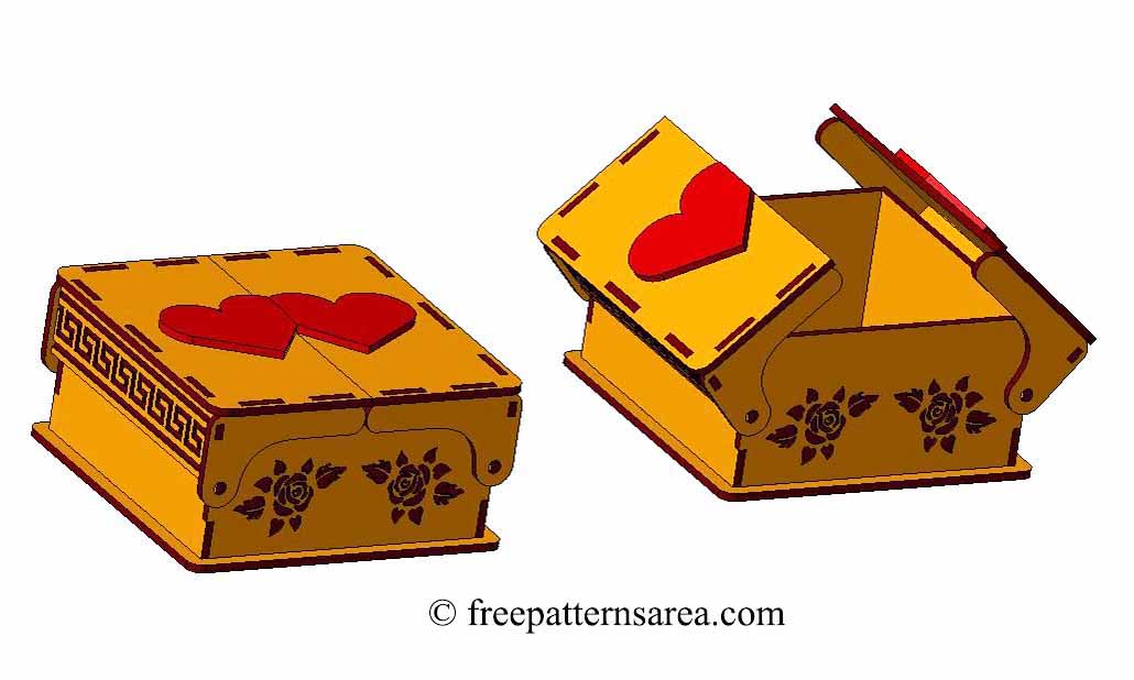 Laser Cut Engraver Wooden Love Gift Box Design Idea