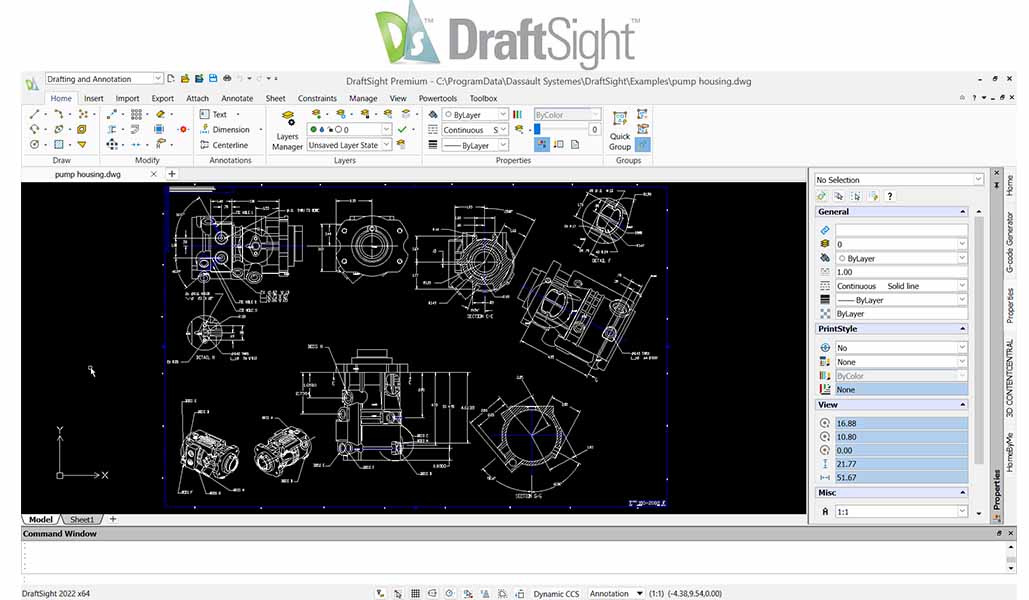 Draftsight Free 2D CAD Software Screenshot