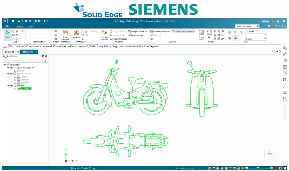 Solid Edge 2D Drafting Software Screenshot