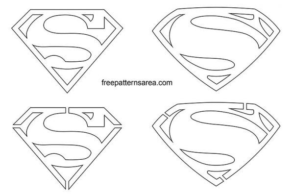 Printable PDF Outline Superman Logo and Stencil Drawings