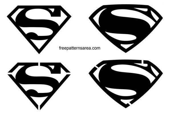 Transparent Black and White Superman Logo PNG Images