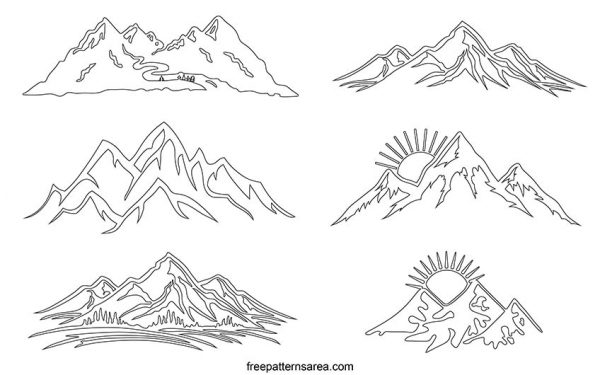 Mountain Vector Sketch Stock Vector Illustration and Royalty Free Mountain  Vector Sketch Clipart