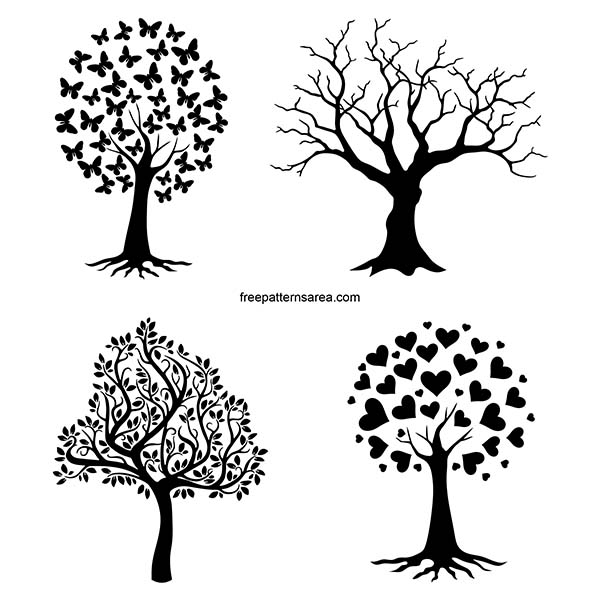 Discover our tree silhouette illustrations in PNG, DXF, and CDR formats. These transparent vector art designs are free to download and perfect for various graphic projects.