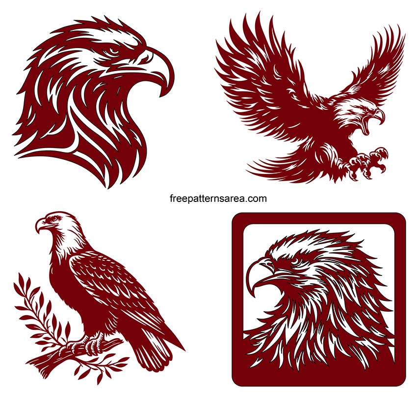 A free eagle SVG cutting file for use with Cricut, Silhouette Cameo, vinyl decals, and paper cutting. This eagle cutting file is perfect for a variety of creative projects, such as making t-shirts, signs, stickers, and more.
