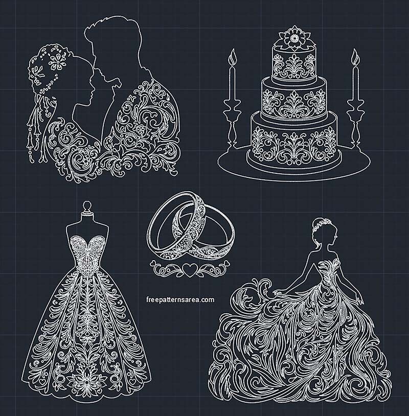Free Wedding CAD Block Drawings in DWG Format