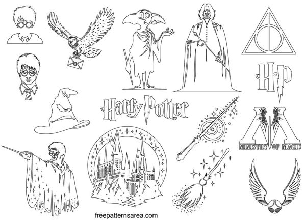harry-potter-silhouettes-free-vector-designs-collection-freepatternsarea